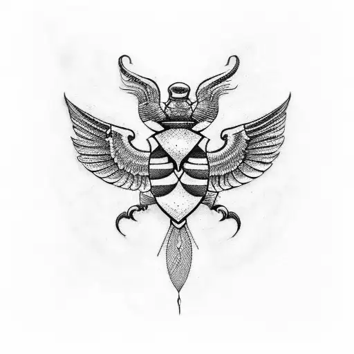 A Tattoo Design Combining Elements Of Fatherhood And Egyptian Scarab Symbolism