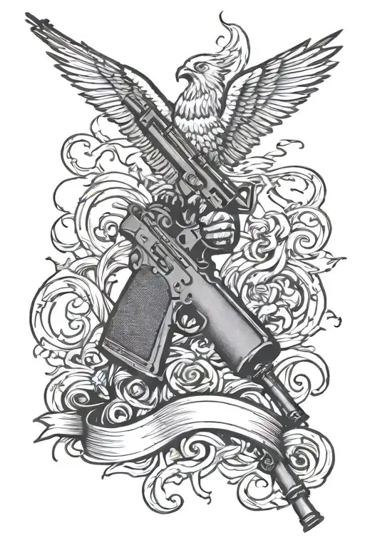 Freedom Standing With Gun