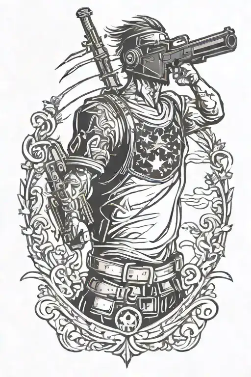 Freedom Standing With Gun