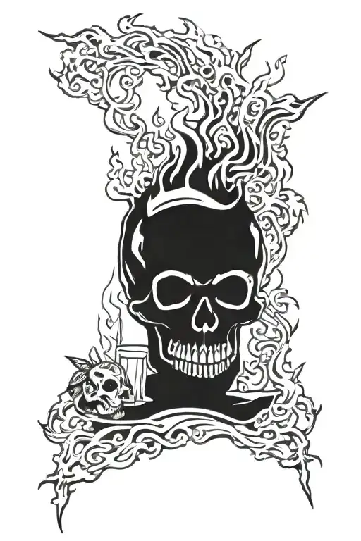 Crache D'une 999 Juice Wrld Flaming Skull Smoke