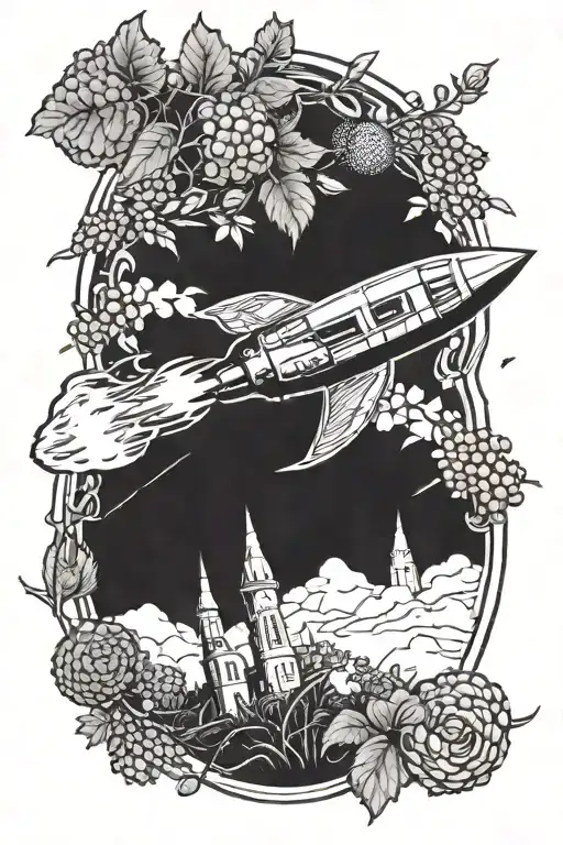 999 Shaped Rocket Spits Out With Brambles In The Background