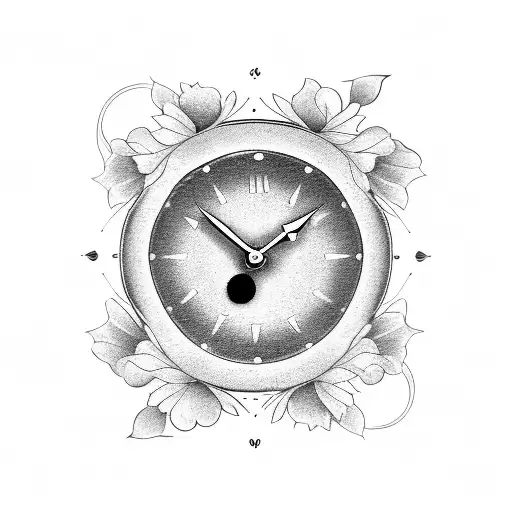 Old Clock Lots Of Roses