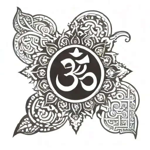 Ohm Symbol With Damaru