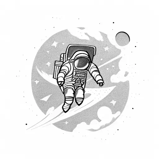 An Astronaut Falling In Space Reaching For A Star