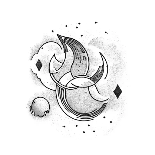 Twin Crescent Moons With Lavender