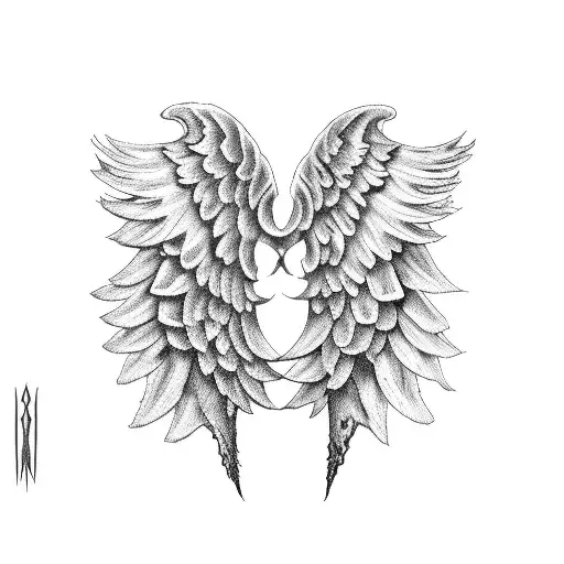 Angel Wing And Demon Wing With As Above So Below Design