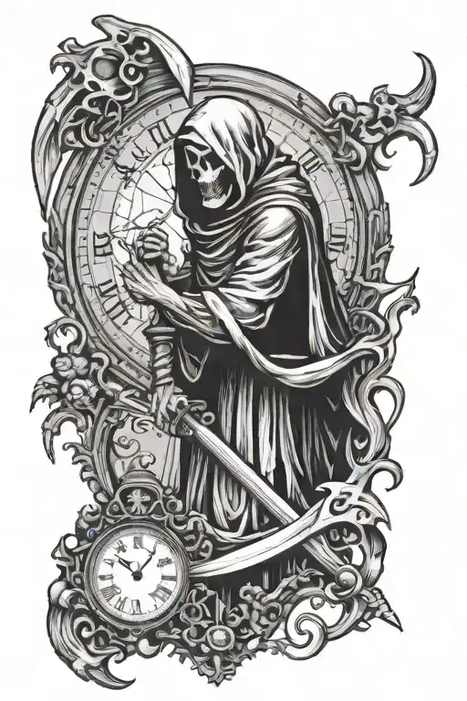 Grim Reaper Holding The Passing Of Time