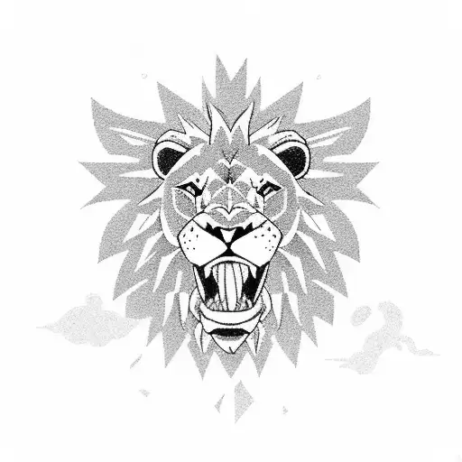 A Lion With Pokemon Elements Incorporated Into Its Ramen