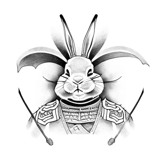 Full Body Samurai Bunny With Hat