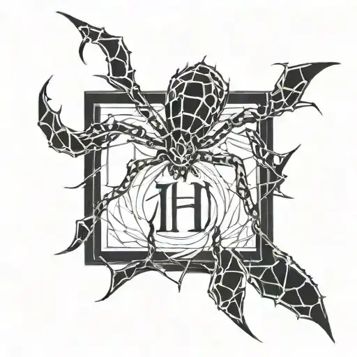 Letter F And H And Spider
