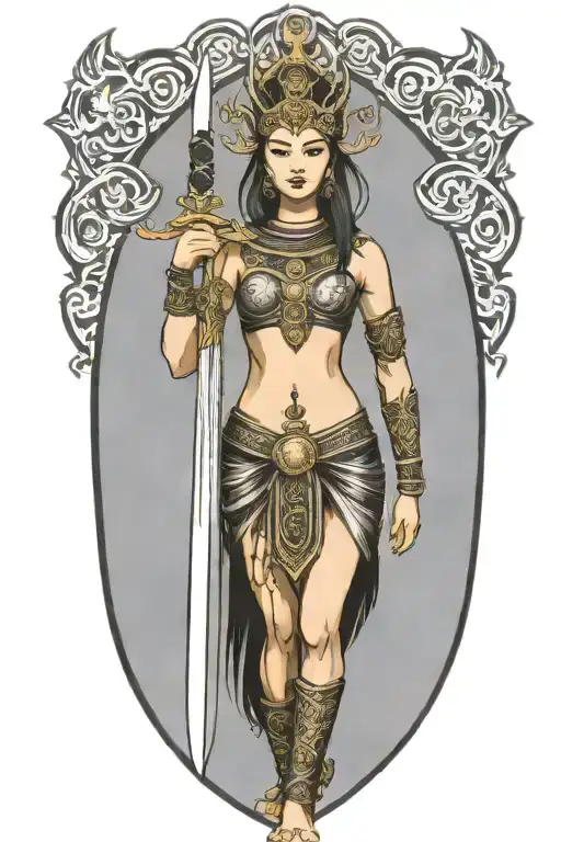 Thai Maiden Sword And Shield