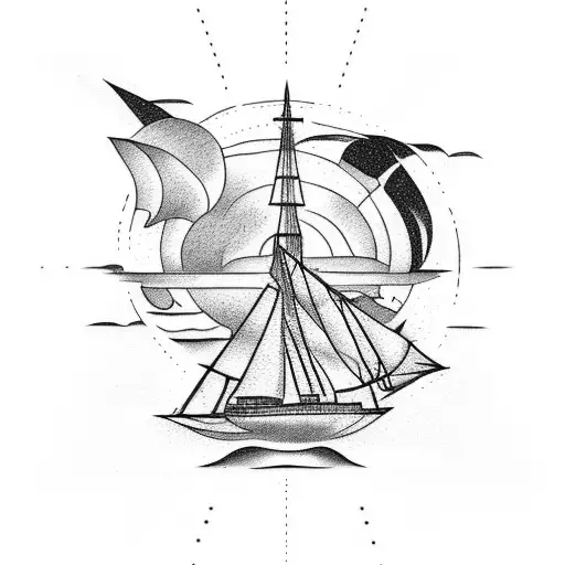 Ten Word Quote Above A Ship Sailing Into Sunset