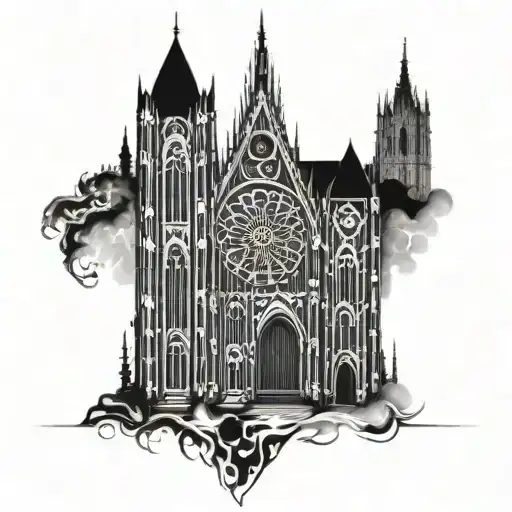 Cathedral With Gothic And Tribal Elements