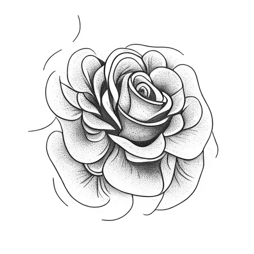 A Delicate Fineline Tattoo Of A Chrysanthemum And Rose Bouquet Intertwined With Carnations