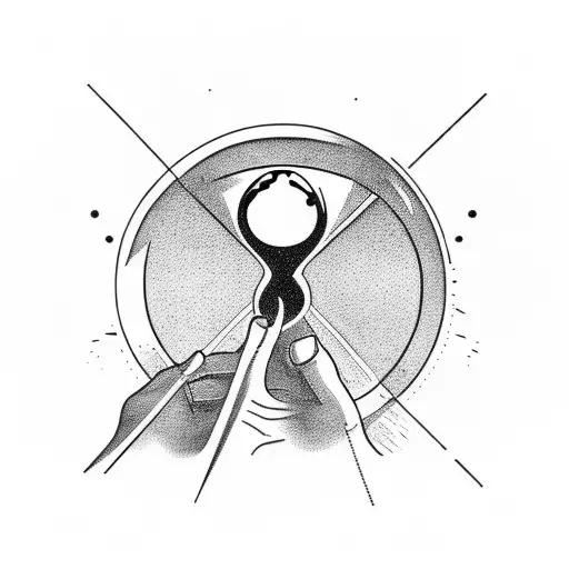 Hourglass With Hand Reaching From The Sand To Stop