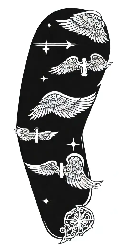Angel Wings And Combat Medic Symbol