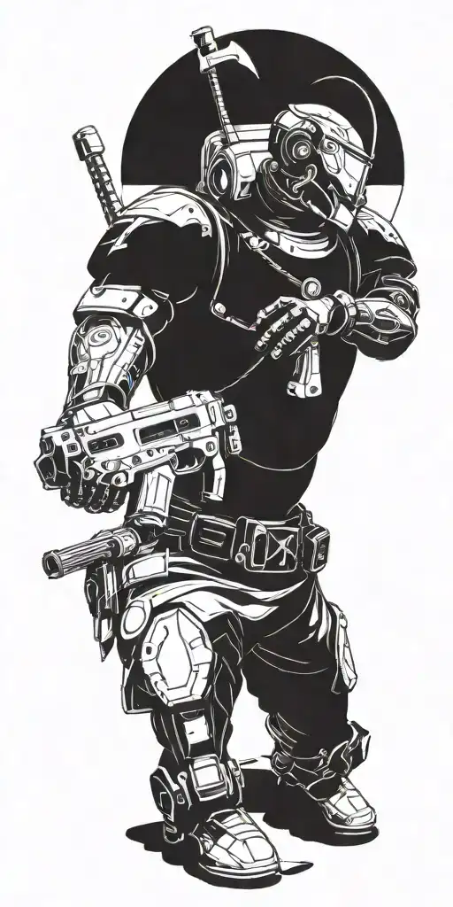 A Futuristic Angelic Warrior Wielding A Gaming Controller As A Weapon