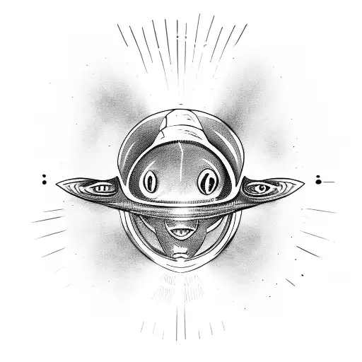 Alien Spaceship Abducting A Human In A Beam Of Light