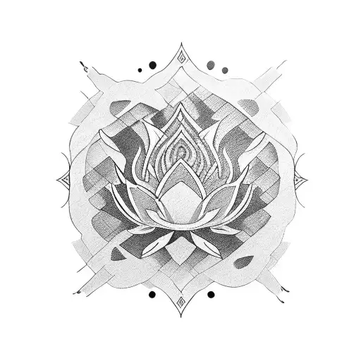 Samurai With Lotus Background