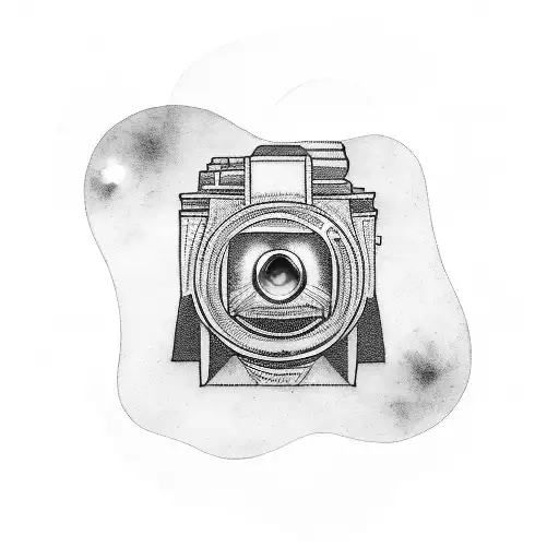 Space Tattoo With Camera Lens