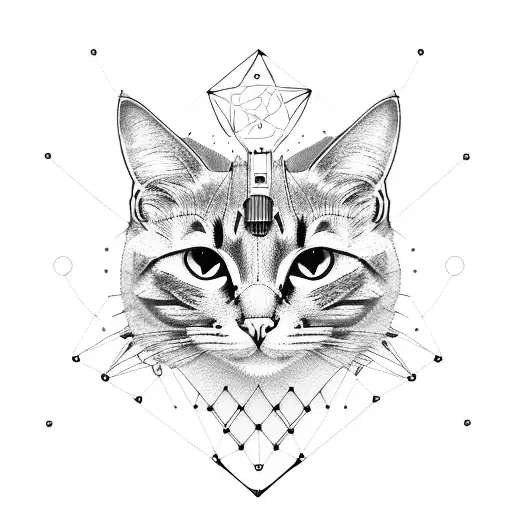 A Mechanical Cat With Techno Elements Integrated Into The Design