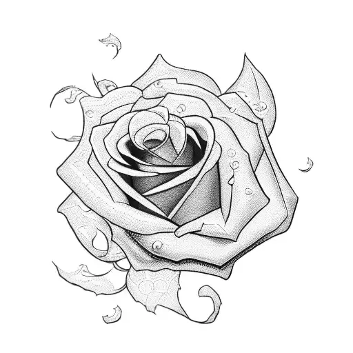 Create A Blackwork Tattoo Of A Pixelated Rose Intertwined With Gaming Icons
