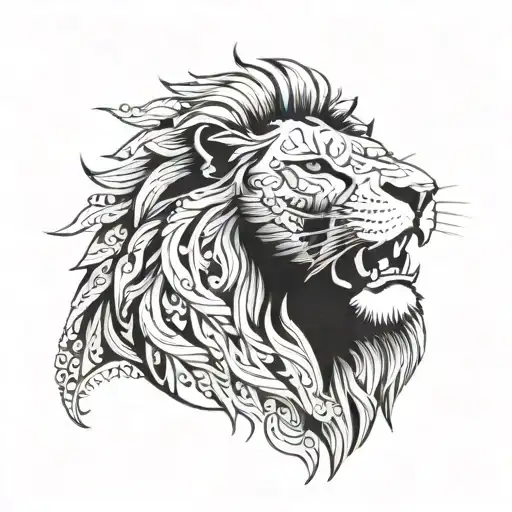 Punjabi Lion Inspired Using Roman Numerals