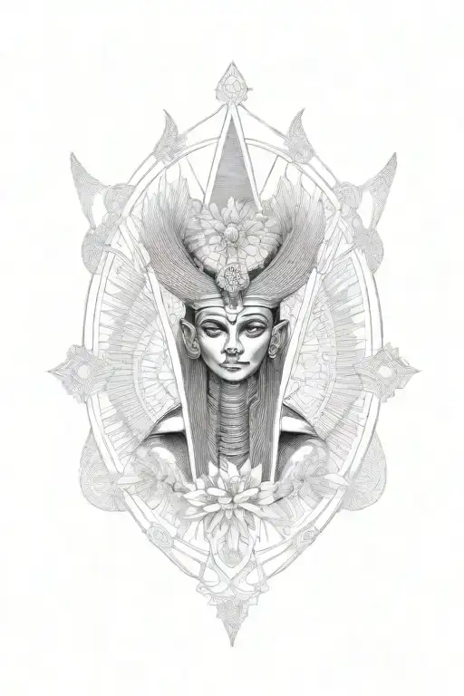 Thoth Egyptian God In Front Of The Flower Of Life
