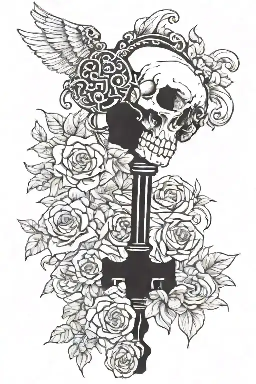 Skeleton Key With The Name Sophia On The Left And Maizie On The Right