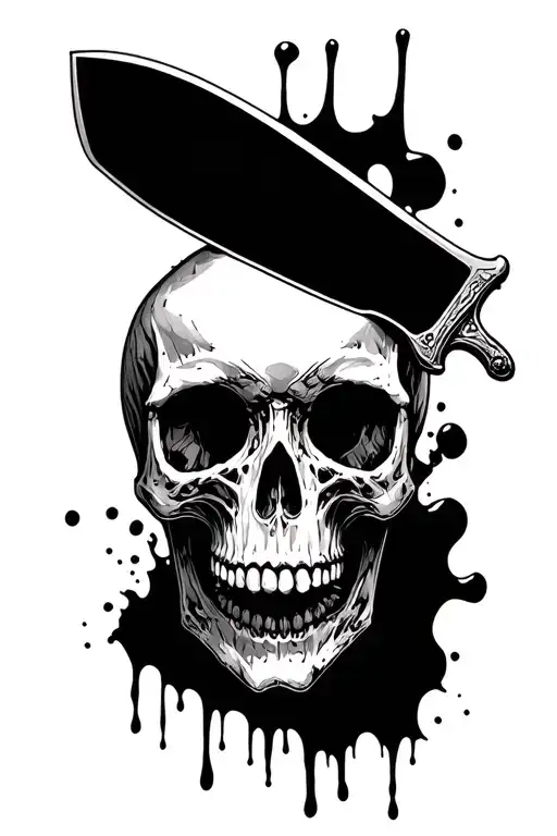 Skull Knife Blood
