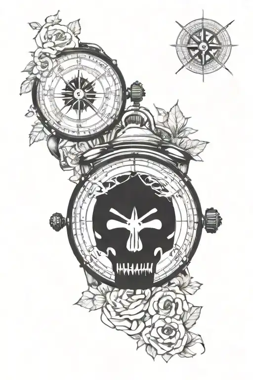 Skull Compass Watch Forest