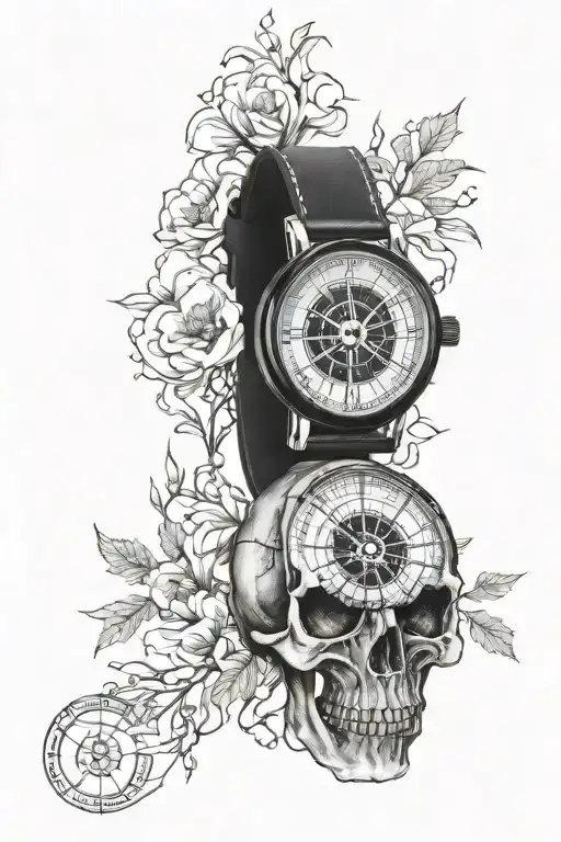 Skull Compass Watch Forest Finger Sleeve