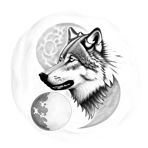 A Wolf With Three Moons