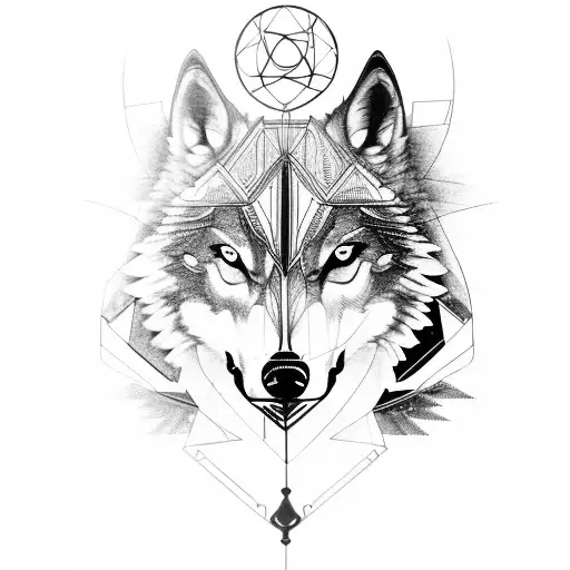 A Wolf And Eagle Intertwined In A Futuristic Tech Design