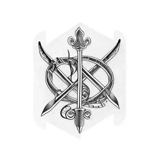 A Sword Intertwined With Music Notes