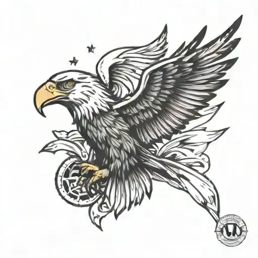 An Eagle With An Iglesia Ni Cristo Flag On Forearm