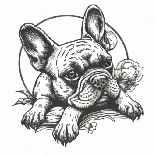 French Bulldog And Moon