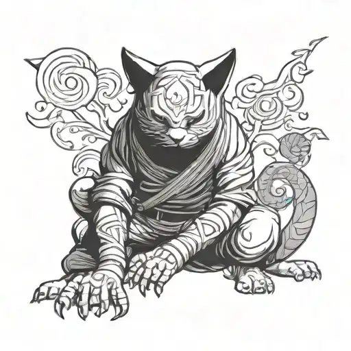 A Ninja Cat Playing