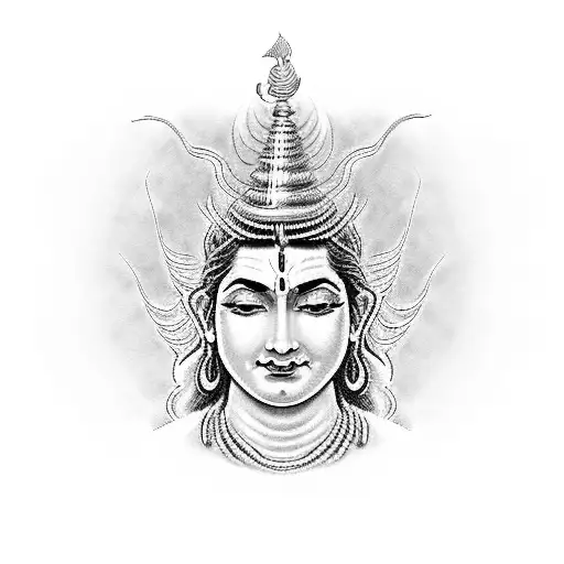 Lord Shiva On A Maple Leaf