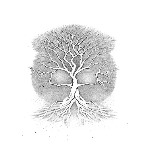 A Branching Tree Inside A Man Which Is Sufficating The Man