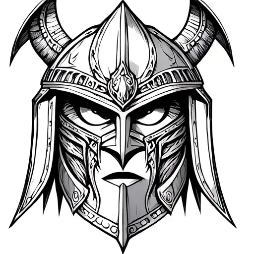 Warrior Helmet With Eyes Open