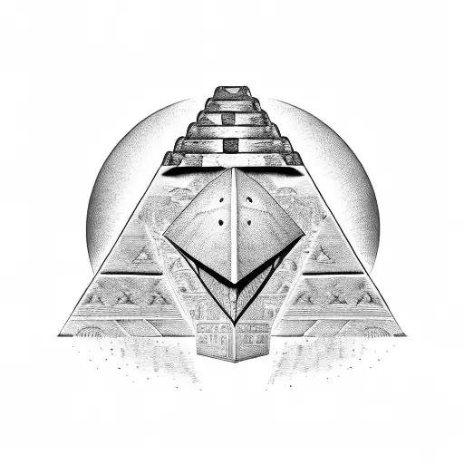 An Ancient Egyptian Pyramid With Intricate Theatre Masks Carved Into The Stone