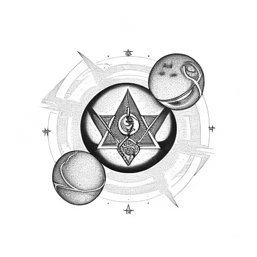 Incorporate A Mason Symbol Into A Cosmic Planetary Space Scene