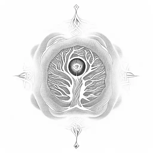 Tree Of Life On Chest With Integrated Curved Spoke Flywheel