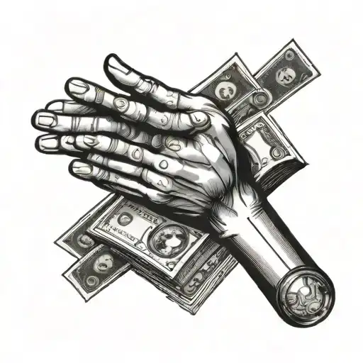 Hands Praying Holding Money