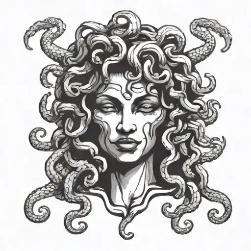 Evil Medusa Holding The Head