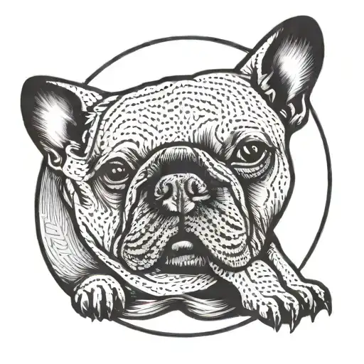 French Bulldog Sitting On Half Moon