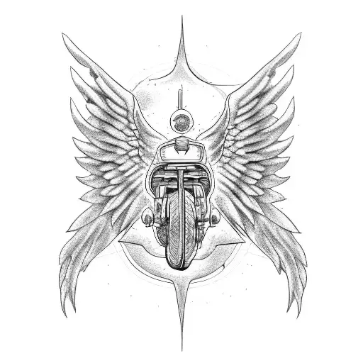 Motorbike With Angel Wings