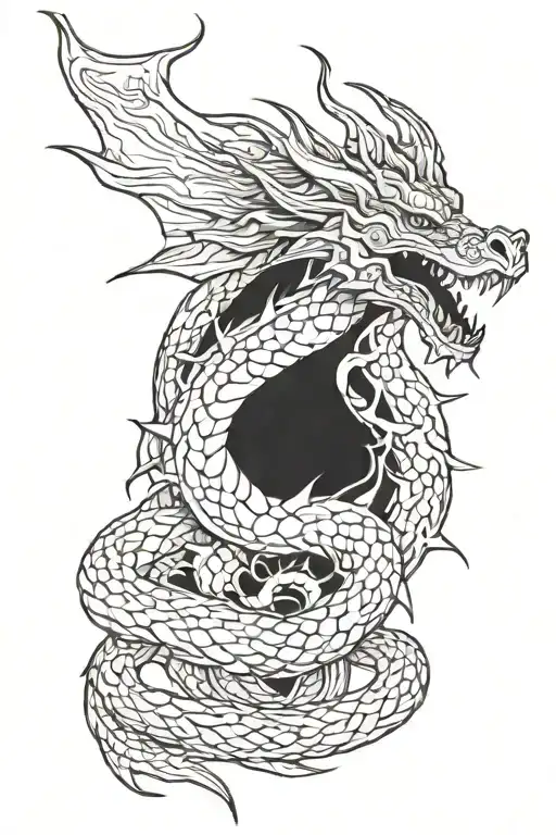 Outline Of A Dragon Straight Line