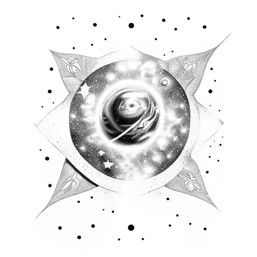 A Tattoo Of A Galaxy With Stars And Planets Reflecting Personal Development